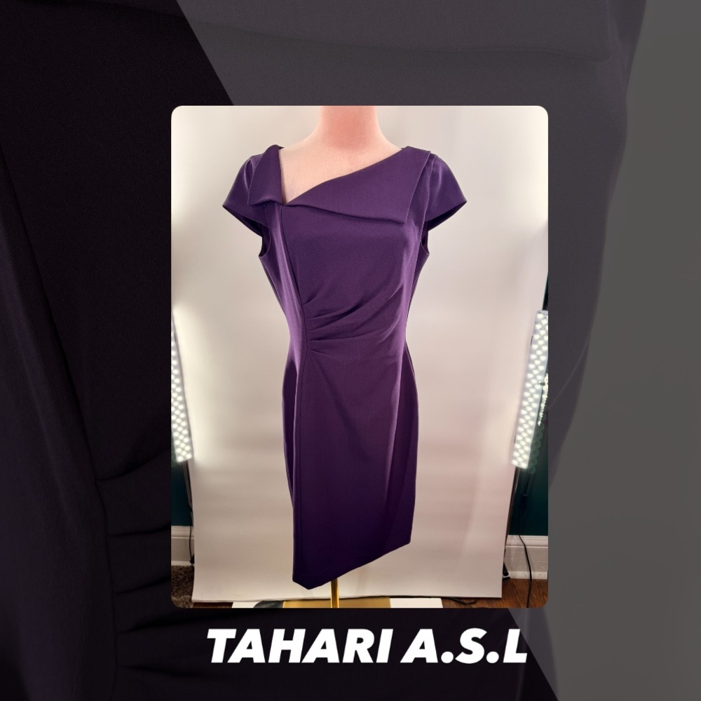 EUC Tahari ASL Side Ruching Sheath Dress